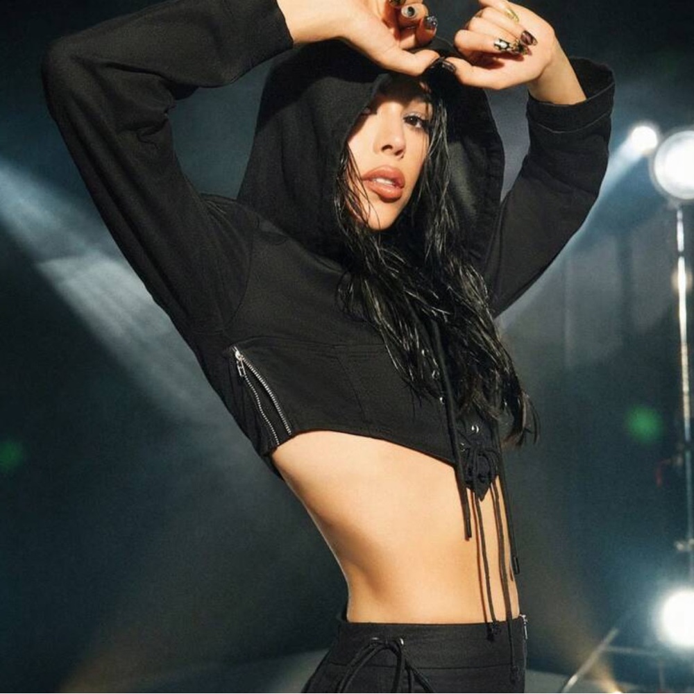 NEW Corset styled hoodie with zippers on side. (small and medium)